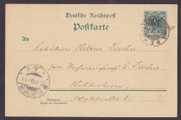 Deutschland Postal Stationery Ganzsache Entier 5 Pf Postkarte ERFURT 1900 To HILDESHEIM (2 Scans) - Briefkaarten