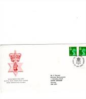 64386)lettera F.d.c. Inglese Con 2 Valori+ Annullo - 1981-1990 Em. Décimales