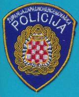 BOSNIA, CROATIAN POLICE FORCES SLEEVE PATCH, ZUPANIJA ZAPADNO HERCEGOVACKA - Blazoenen (textiel)