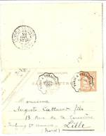 REF LBL7/2 - FRANCE CL MOUCHON 15c AMBULANT PARIS A VERSAILLES  24/1/1903 - Letter Cards