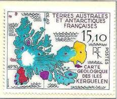 T.A.A.F. 1988: Michel-No. 243 Carte Geologique Kerguelen ** MNH  (cote 7.00 Euro) - Inseln