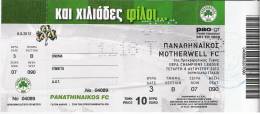 Panathinaikos Vs MotherWell FC/Football/UEFA Champions League Qualifying Round Match Ticket - Eintrittskarten