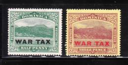Dominica 1919 War Tax Stamps Surcharged MNH - Dominica (...-1978)