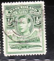 Basutoland 1938 KG VI Crocodile And River Scene 1/2p Used - 1933-1964 Colonia Británica