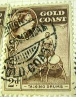 Gold Coast 1952 Queen Elizabeth II Talking Drums 2d - Used - Gold Coast (...-1957)