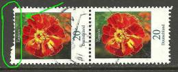 Deutschland BRD Germany 2007 Blume Tagetes Interessanter Zähnungsfehler Interesting Perforation Error - Abarten Und Kuriositäten