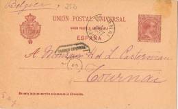 6566. Entero Postal 10 Cts, MADRID 1901 A Tournai (Belgica), Num 31B º - 1850-1931