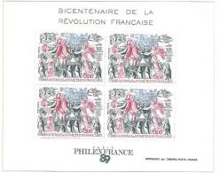 T.A.A.F. 1989: Michel-No. Bloc 1  Bicentenaire Révolution (Allegorie) ** MNH (cote 14.00 Euro) - Neufs