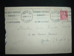 LETTRE TP MARIANNE DE GANDON 6 F VARIETE OBL. MEC. 30 VIII 47 PARIS 46 (75) - 1945-54 Marianne De Gandon