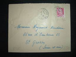 LETTRE TP MARIANNE DE GANDON 3 F VARIETE OBL. 28-4-48 BOIS-COLOMBES (92 HAUTS DE SEINE) - 1945-54 Marianne De Gandon