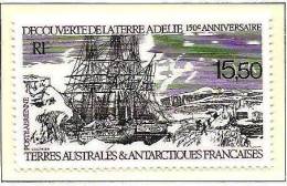 T.A.A.F. 1990: Michel-No. 267 „Astrolabe“ De Dumont D’Urville à Terre Adélie (1840)  ** MNH (cote 7.00 Euro) - Events & Commemorations