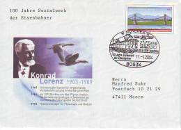 0408b: Konrad Lorenz, Österreichischer Medizin- Nobelpreis 1973, Deutscher Ganzsachenbeleg - Covers & Documents