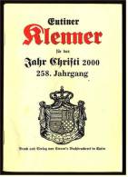 Eutiner Klenner Für Das Jahr Christi 2000 , Kalenderdarium Mit Mondauf- Und Untergangszeiten , Mondphasen - Kalender