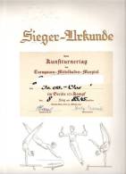 GYMNASTIQUE TURNGAU MITTELBADEN MURGTAL 1952 KUNSTTURNERTAG  BADEN - OOS  SIEGER - URKUNDE - Diplome Und Schulzeugnisse