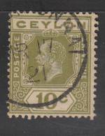 Ceylon  Scott No 205 Used   Year 1912   Wmk 3 - Ceylon (...-1947)