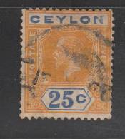 Ceylon  Scott No 207 Used   Year 1912   Wmk 3 - Ceylon (...-1947)