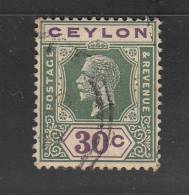 Ceylon  Scott No 239 Used   Year 1921   Wmk 4 - Ceylon (...-1947)