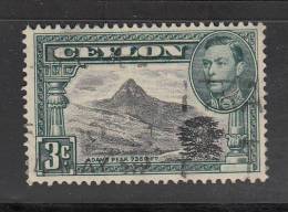 Ceylon  Scott No 279a Used   Year 1938   Perf 13x13 1/2 - Ceylan (...-1947)