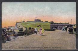 Great Britain Postcard  Eastbourne , Wish Tower & Terris,s Memorial , Unused - Eastbourne