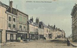 08 ATTIGNY UN COTE DE LA PLACE CHARLEMAGNE COLORISEE - Attigny