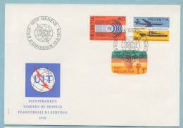 SUISSE Genève 1976 Lettre 1 Er Jour Timbres De Service Y & T N° 450 , 451 Et 452 - Dienstzegels