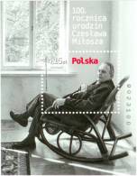 2011.06.30. 100th Anniversary Of The Birth Of Czeslaw Milosz - Nobel Laureate - MNH - Block - Nuovi