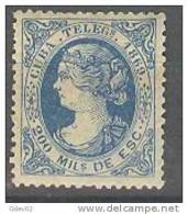 CUTGF4-L2905TAN.CUBA ESPAÑOLA.Isabel Ll.TELEGRAFOS .1869(Ed 4*) Con Charnela.MUY BONITO - Unused Stamps