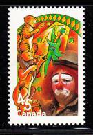 Canada MNH Scott #1759i 45c Clown With Lion Tamer - Single From Souvenir Sheet - Ungebraucht