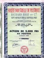 Société Industrielle De Plastiques Action De 2500 Francs De 1955 - Industrial