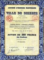 Société D' Energie Electrique De La Ville De Bizerte Action De 250 Francs De 1939 - Africa