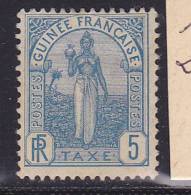 GUINÉE FRANÇAISE N° TAXE N° 1 5C BLEU TYPE FEMME DU FOUTA DJALON  NEUF AVEC CHARNIERE - Sonstige & Ohne Zuordnung