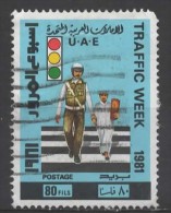 UAE 1981 Traffic Week - 80f Policeman Helping Child Cross The Road  FU - United Arab Emirates (General)
