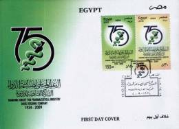 EGYPT / 2009 / DRUG COMPANY ; PHARMACEUTICAL INDUSTRY / VF FDC / 3 SCANS   . - Cartas & Documentos