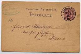 DR P5II Postkarte Chemnitz - Pirna 1878 - Cartes Postales
