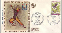 Premier Jour D'émission FDC Xème JO D'hiver GRENOBLE Patinage Artistique 27 Janvier 1968 - Hiver 1968: Grenoble