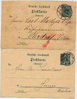 DR P31aA 2 Postkarten Braunschweig + Dresden 1892-93  Kat. 5,50 € - Postcards