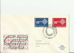 EUROPA CEPT 1968 NETHERLANDS - FDC ADDRESSED TO AXEL   W 2 STAMPS 0F 20-45 CENTS GRAVENHAGE  APR 29 NED EU 109 - 1968