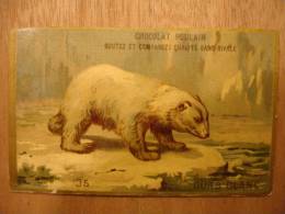 CHROMO - OURS BLANC N°35 - CARTE CHOCOLAT POULAIN - Polar Bear - 10X6 - Ours Polaire - Poulain