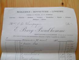 Fac Bary Preud'homme Mercerie Bonneterie Lingerie Montignies-sur-Sambre 1938 - 1900 – 1949