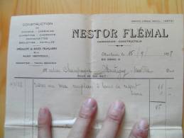 Fac  Facture Nestor Flémal 1928 Montignies-sur-Sambre Carrioles Charettes Charriots - 1900 – 1949