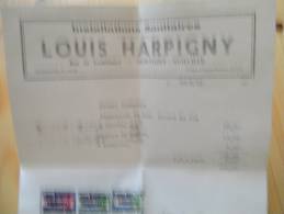Fac Facture Louis Harpigny Montigny-Neuville Montignies-sur-Sambre 1942 - 1900 – 1949