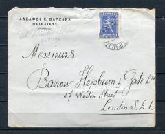 Greece 1923 Cover To London - Brieven En Documenten