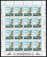 Canada MNH Scott #1779 Sheet Of 16 46c 'Marco Polo', Sailing Ship - Ganze Bögen