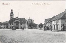 Neudamm Markt Mit Rathaus Und Richl Strasse Debno Geschäfte Datiert 26.6.1943 Datiert - Neumark