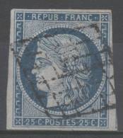 Cérès N° 4a (Variété, Petits Points) Avec Oblitération Grille De 1849  TB - 1849-1850 Ceres