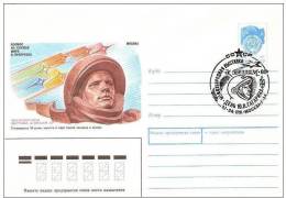 Space 1991 USSR Postmark Gagarin's Day 07 Apr. 1991 On Phil.exposition + Special Stationary Cover - Russia & USSR