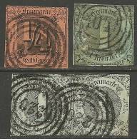 THURN UND TAXIS, 4 Values, 1852 - 1861 O - Afgestempeld