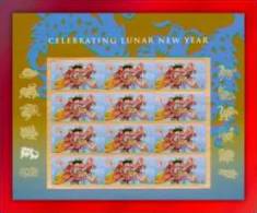 A)2012,UNITED STATES, PANE OF 12,YEAR OF THE DRAGON (FOREVER) 2012 - Volledige Vellen