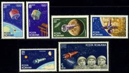 1965 Cosmonautics,Romania,Mi.2 369-2374,MNH - Unused Stamps