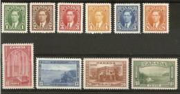 CANADA 1937-38 SET TO 50c SG 357/366 MAINLY LIGHTLY MOUNTED MINT Cat £146 - Ungebraucht